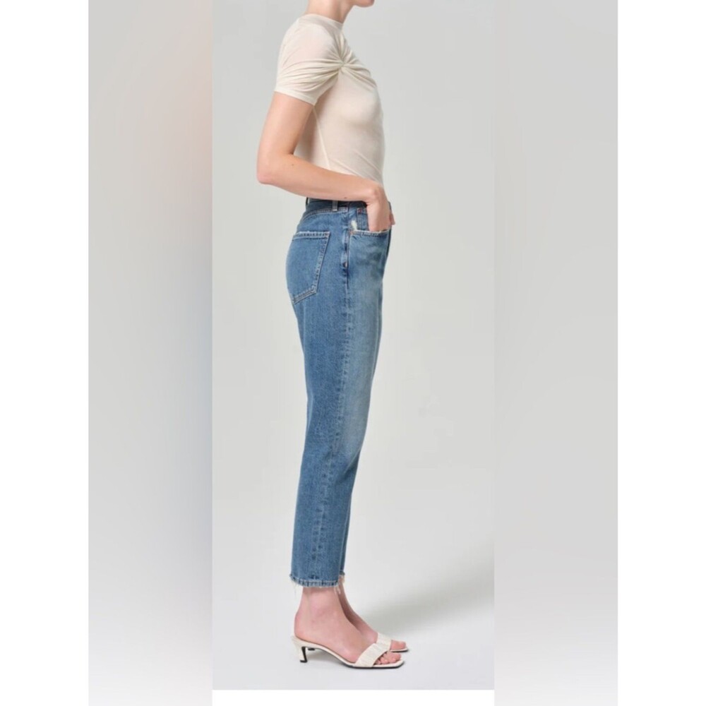 AGOLDE Riley High Rise Crop Denim Jeans Straight Leg. Size 24. - Picture 3 of 11